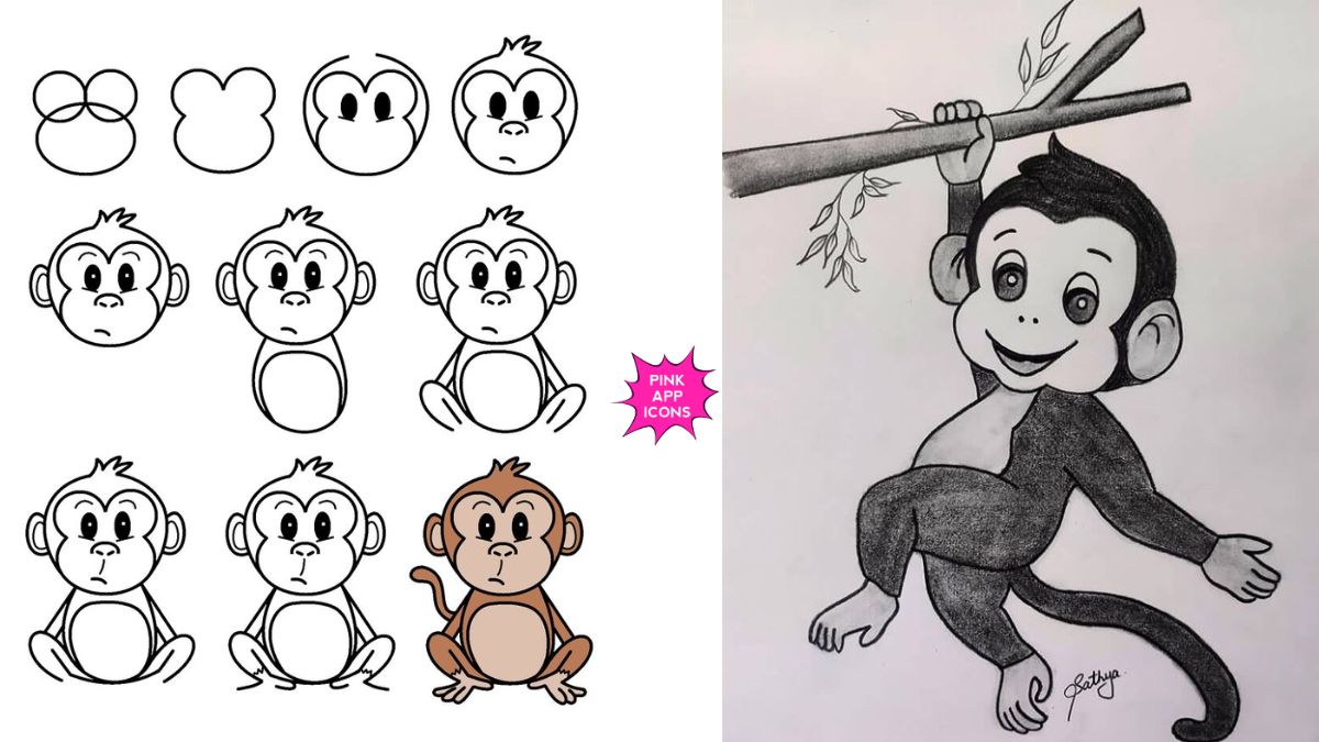 Best Monkey Drawing Ideas for Kids Step by Step