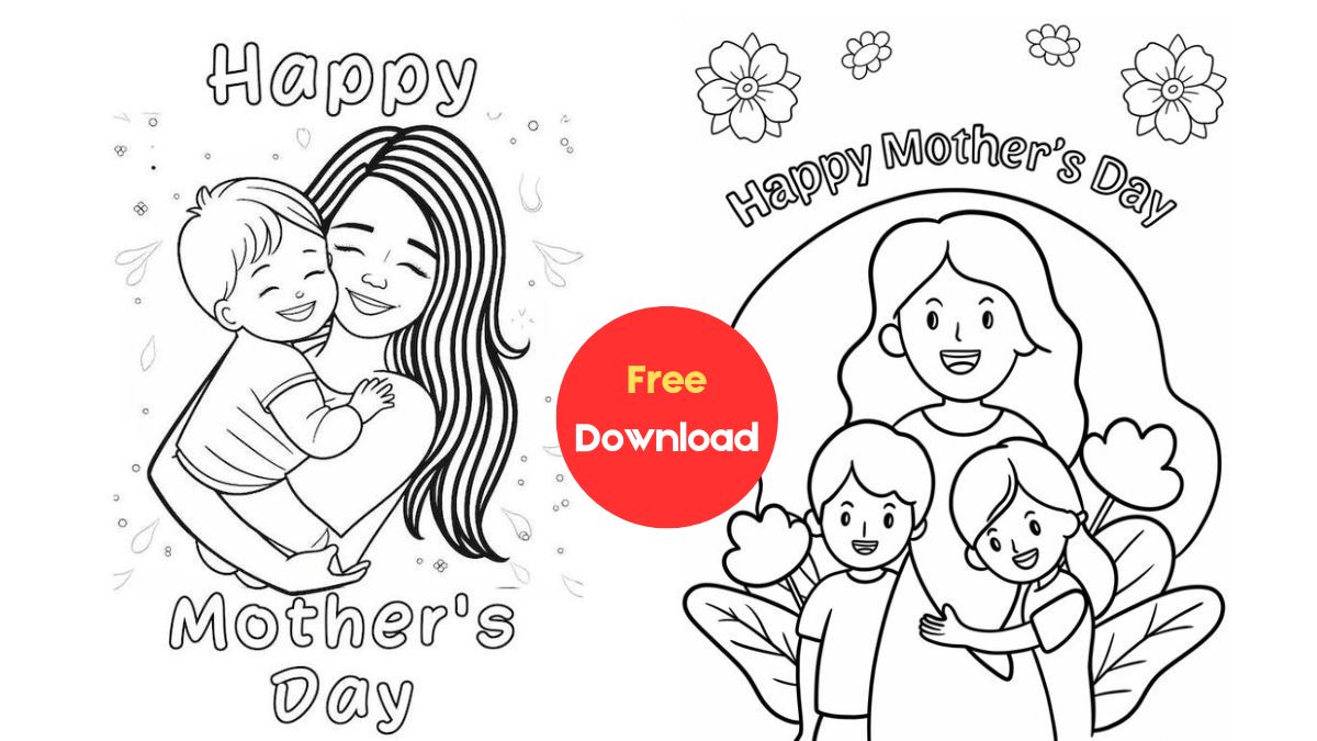 Best Mother's Day Coloring Page Free Printable