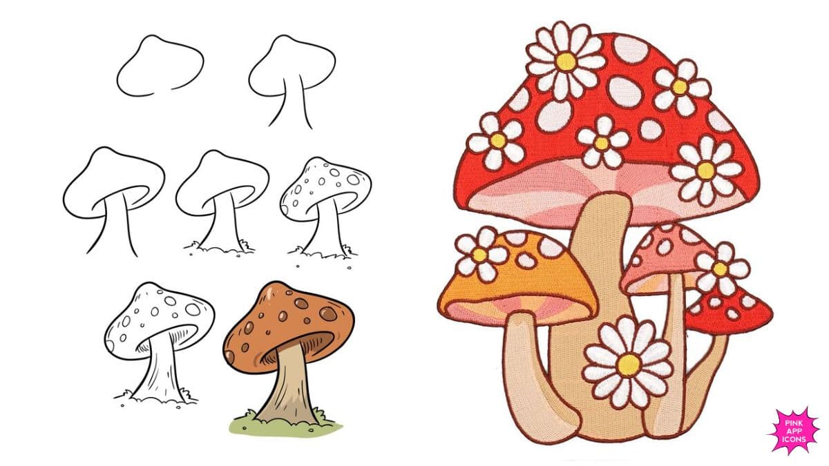 Easy Mushroom Drawing Ideas