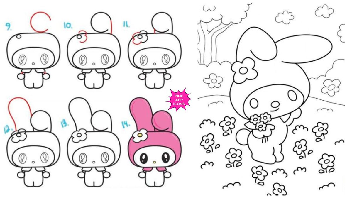 Easy and Cute My Melody Drawing Ideas