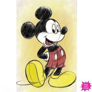 22+ Easy Mickey Mouse Drawing for Kids with Colour
