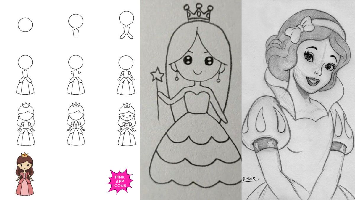 Princess Drawing Easy and Beautiful With Colour