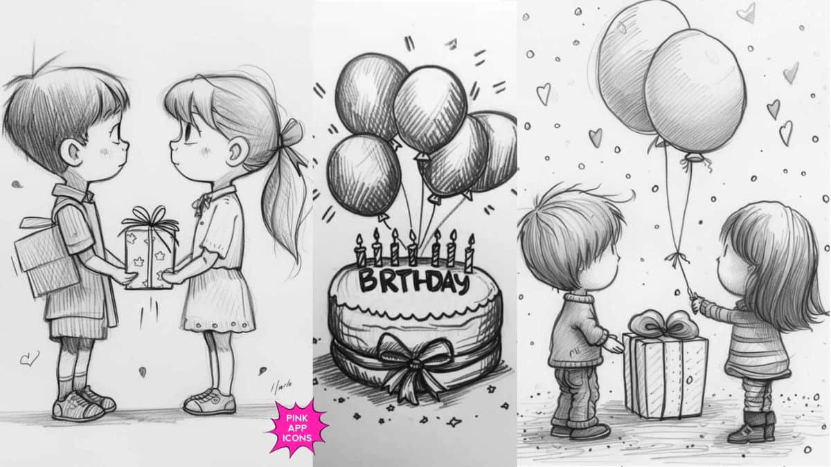 Simple Happy Birthday Drawing Ideas for Kids