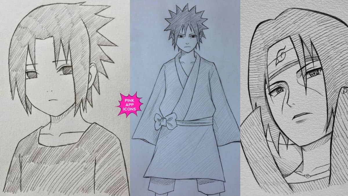 Simple Sasuke Drawing Ideas Full Body with Color