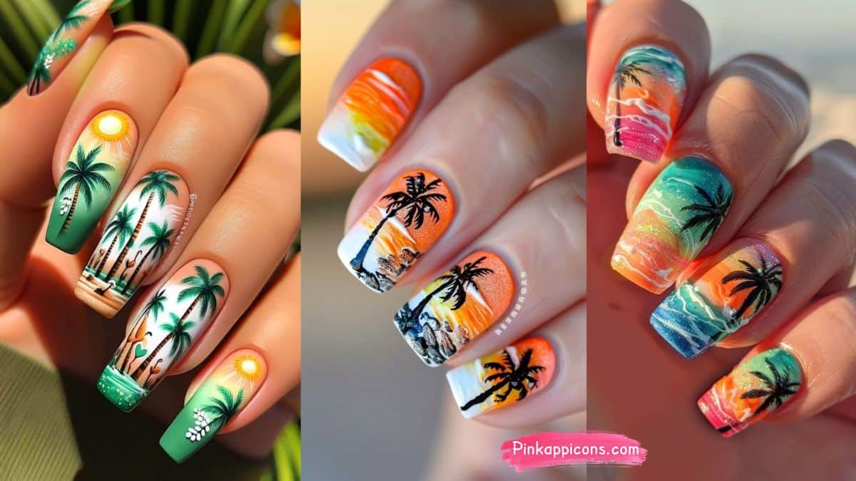 Simple Beach Nail Designs Acrylic Color Ideas