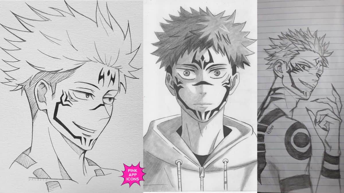 Simple Sukuna Drawing with Pencil Step by Step