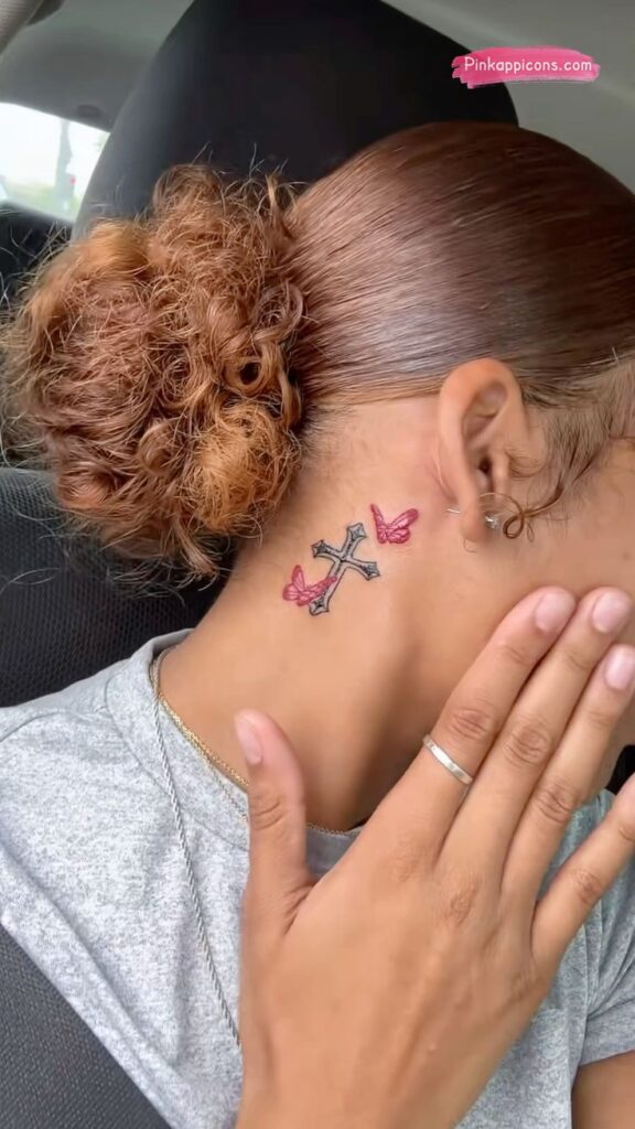 Neck Female Tattoo Ideas God