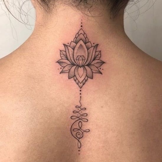 Back Neck Tattoo Designs for Girls