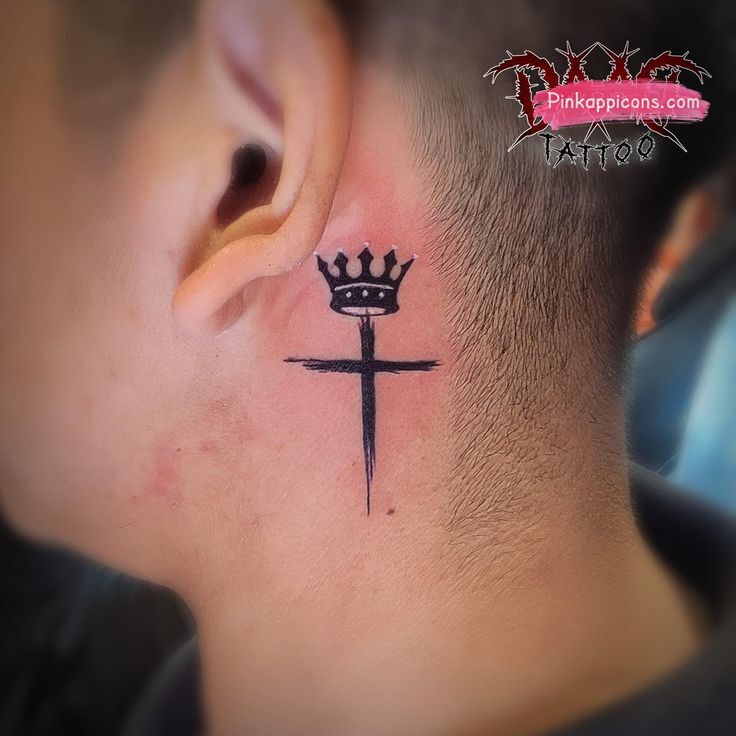 Cross Tattoos for Men Behind Ear Cross Tattoos for Men Behind Ear