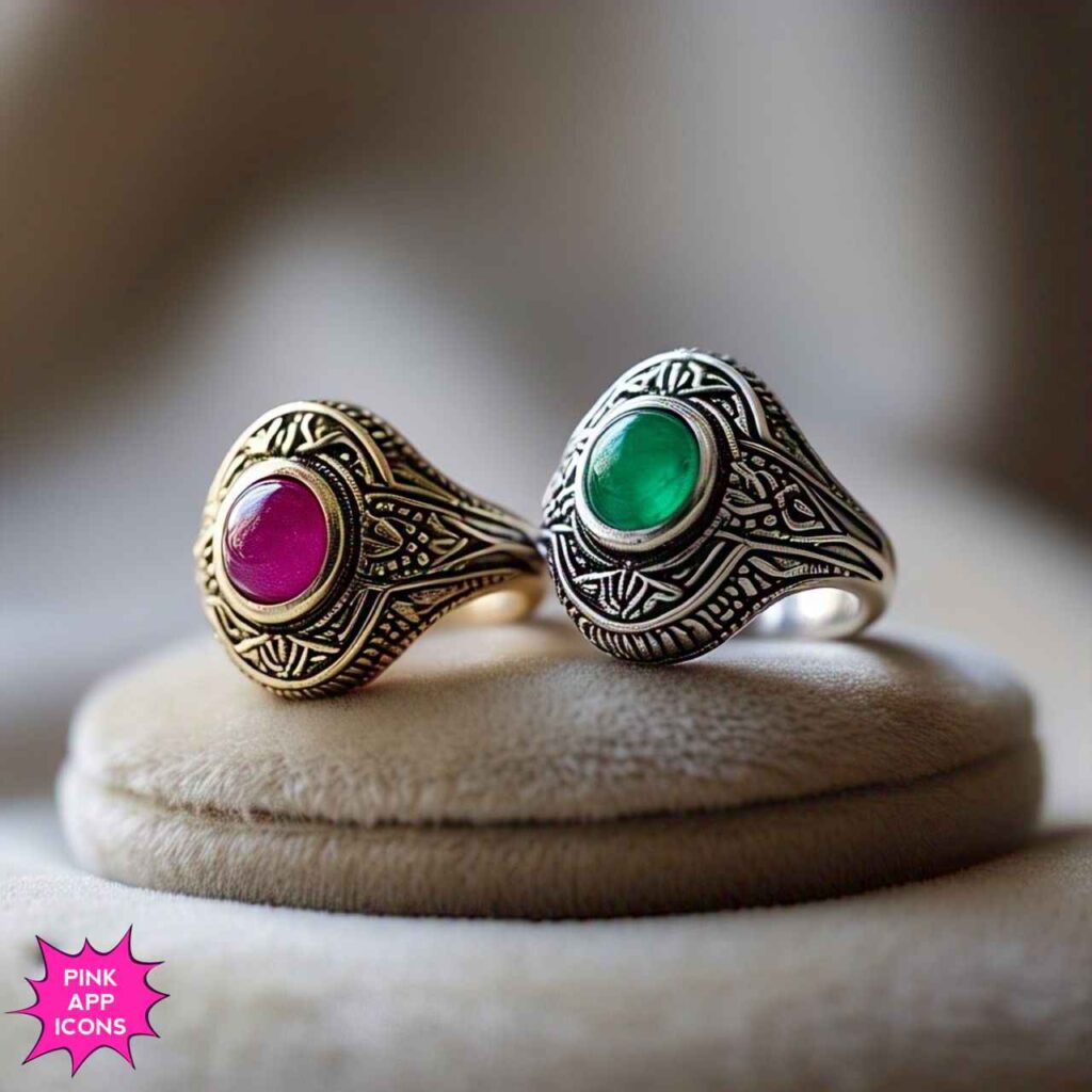 Mens Double Stone Ring Design Mens Double Stone Ring Design