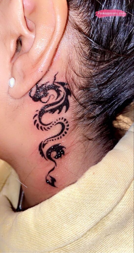 Neck Female Tattoo Ideas Dragon