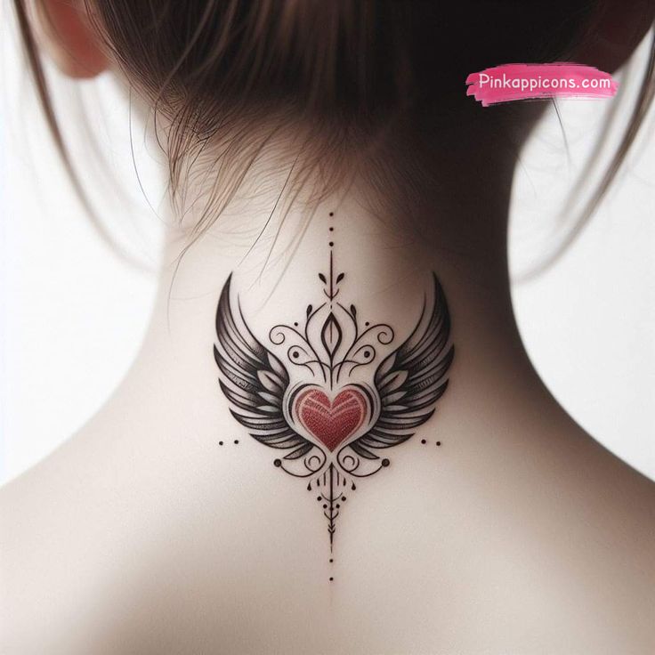 Neck Female Tattoo Ideas Heart