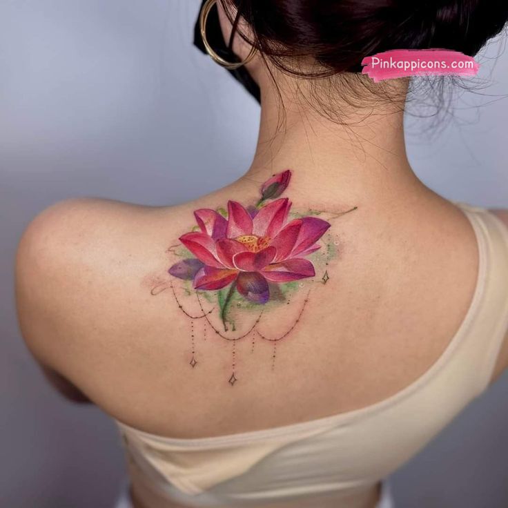 Neck Tattoo Ideas for Girls Lotus Flower