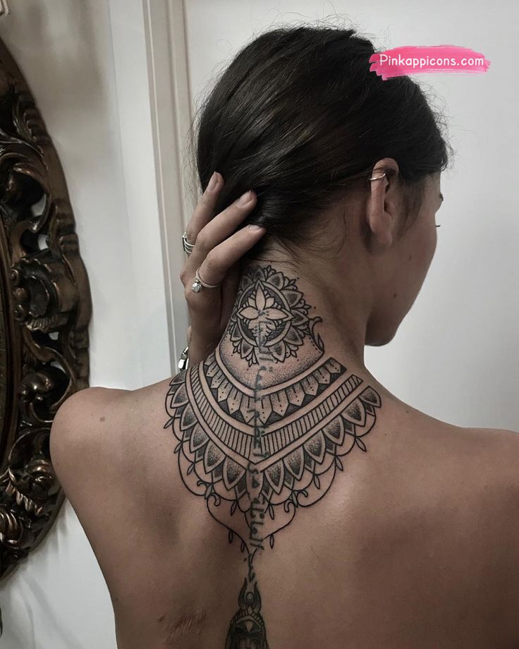 Unique Female Back Neck Tattoo Ideas