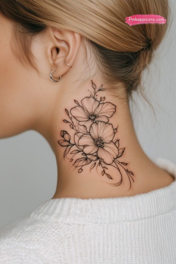 feminine neck tattoo ideas