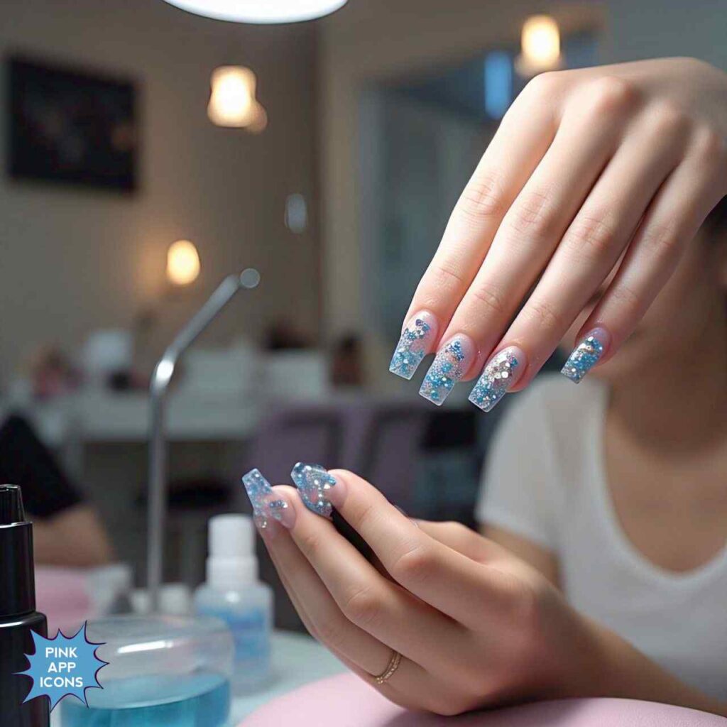 Blue Nail Designs with Diamonds Blue Nail Designs with Diamonds