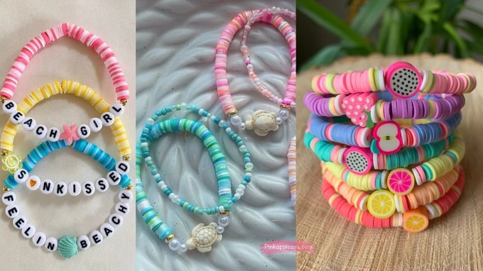 20 Clay Bead Bracelet Ideas Inspirations for Every Occasion A collection of colorful DIY rubber bracelets alongside clay bead bracelet ideas for various occasions.