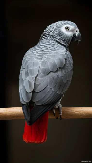 African Grey Parrot Wallpaper Beautiful Bird Perched