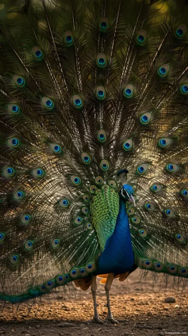 Beautiful Peacock Display Wallpaper Eye-Catching Feathers