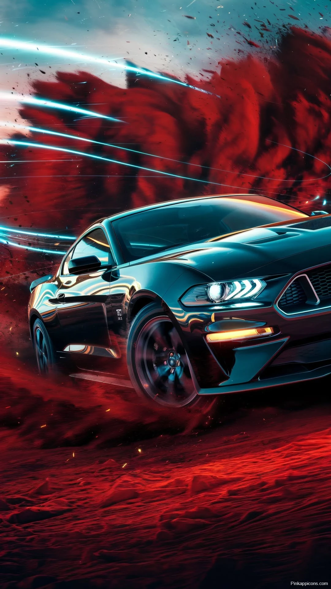 Black Ford Mustang Wallpaper Blazing Speed and Dust