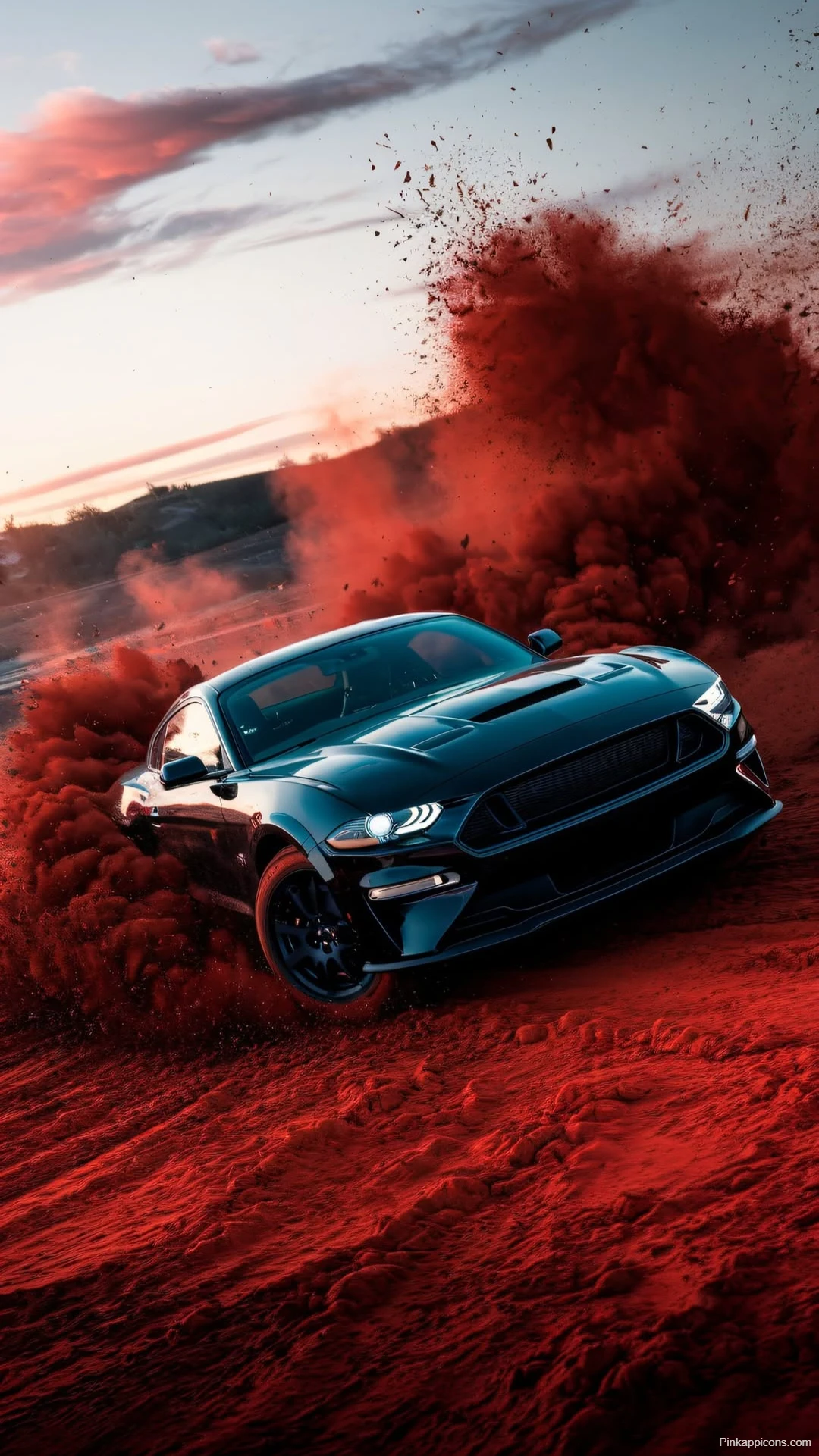 Black Ford Mustang Wallpaper Desert Dust Devil
