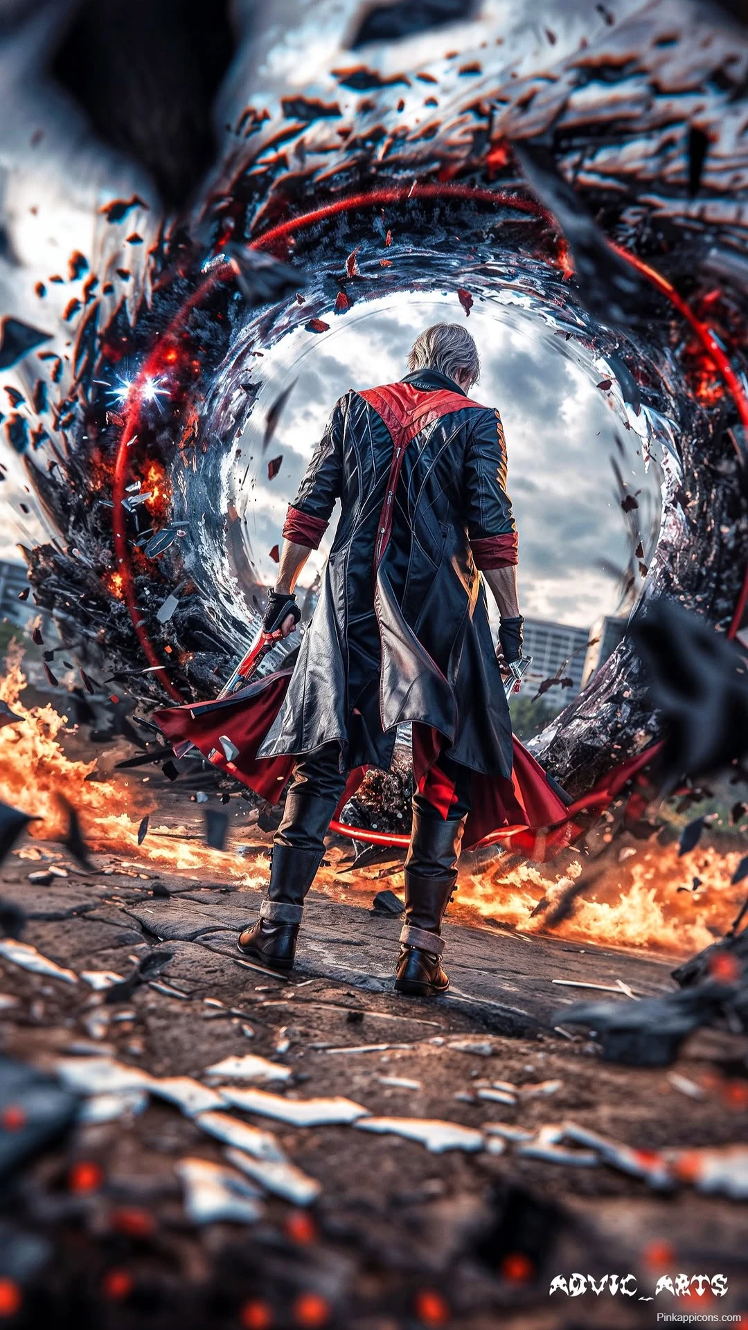 Dante Walking Towards Chaos Wallpaper Dante Walking Towards Chaos Wallpaper