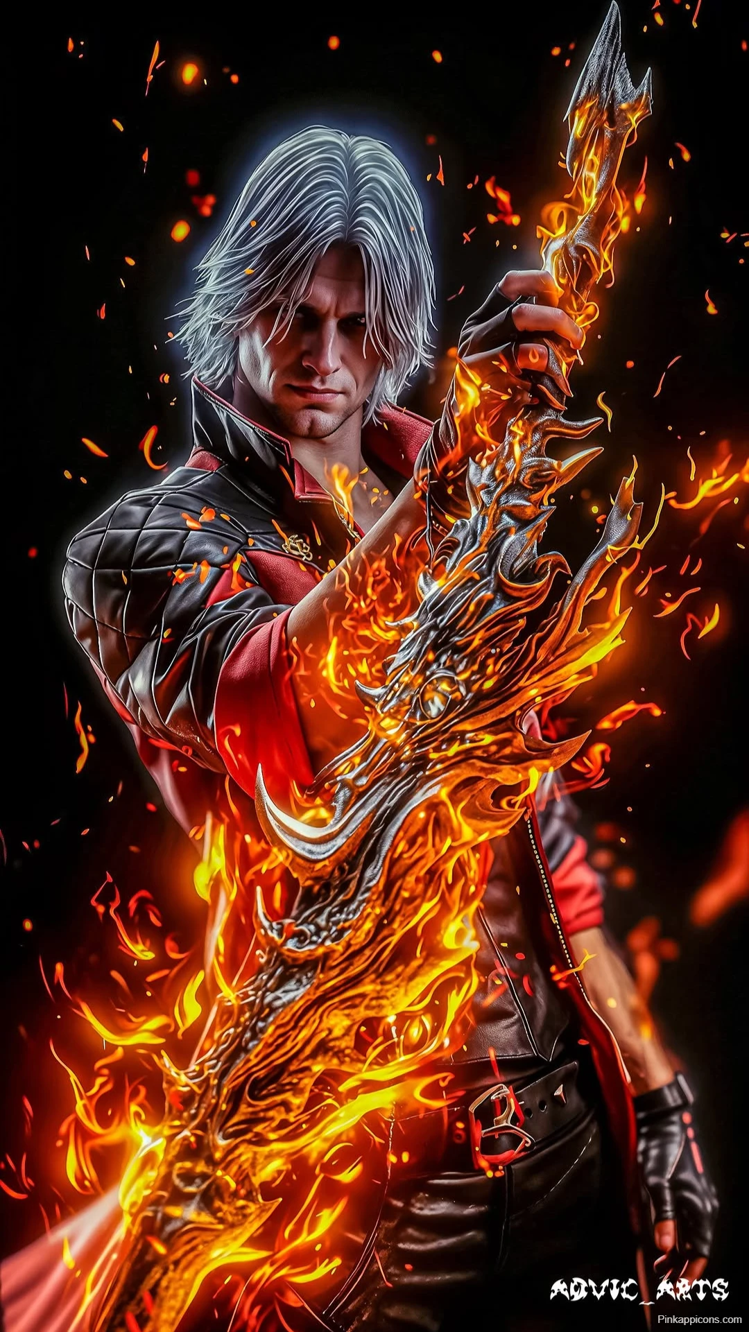 Dante with Fire Sword Wallpaper Dante with Fire Sword Wallpaper
