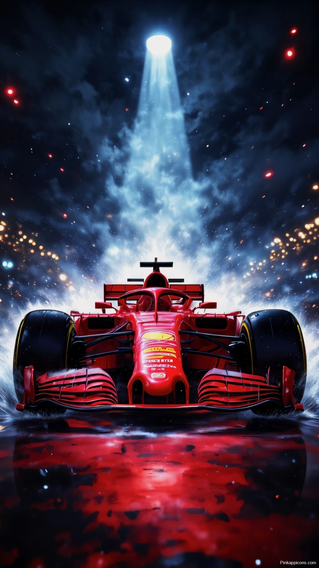 F1 Ferrari Wallpaper Intense Racing Scene