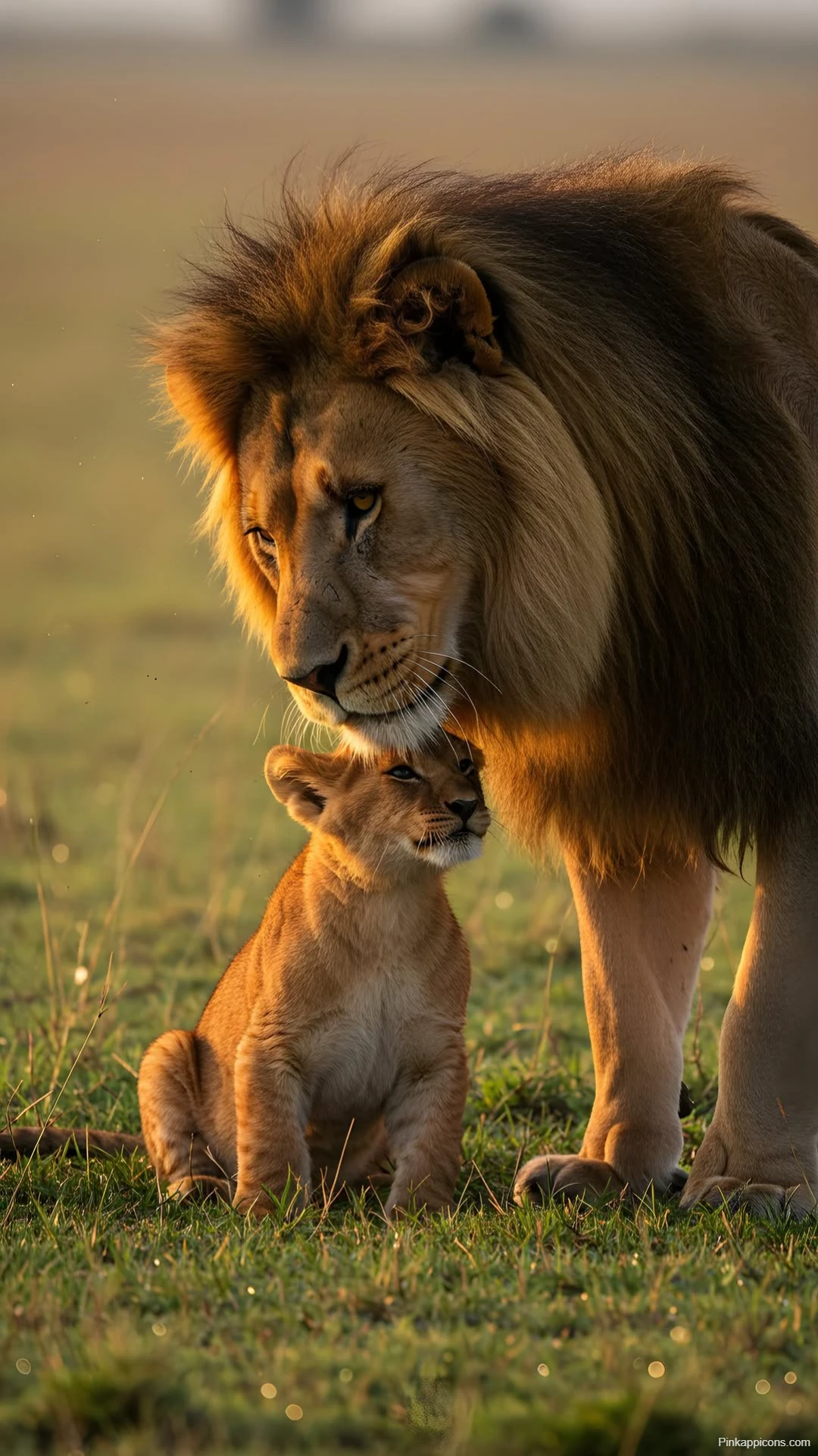 Gentle Giant Lion and Cub Wallpaper Moment