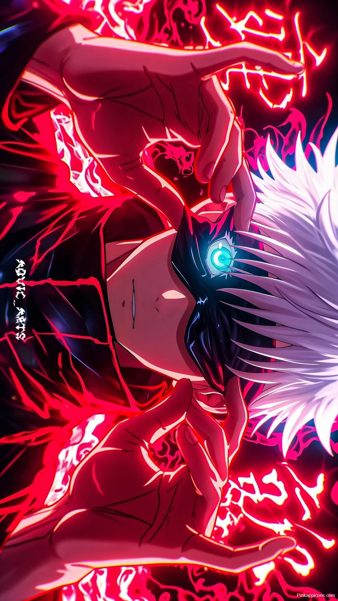 Gojo Satoru Red Energy Wallpaper Intense Jujutsu Kaisen Gojo Satoru Red Energy Wallpaper Intense Jujutsu Kaisen
