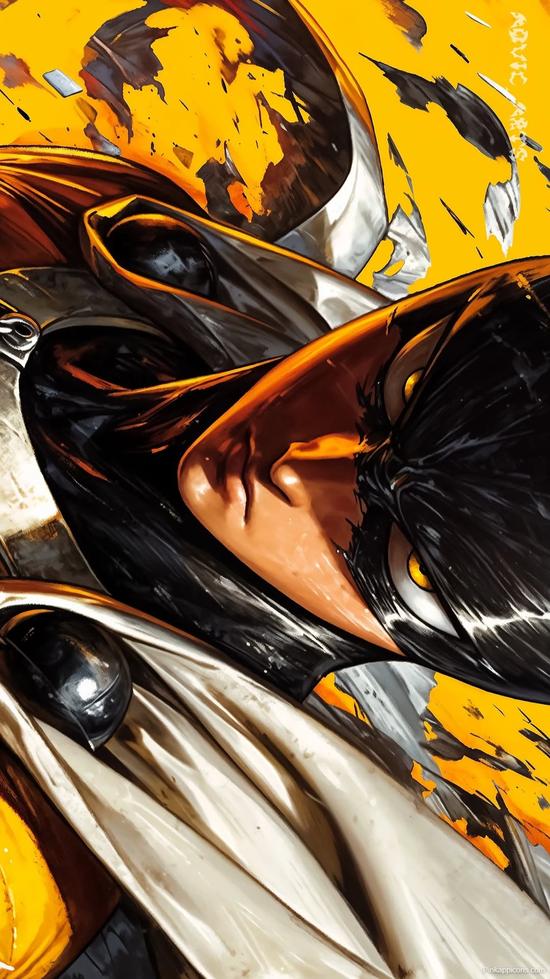 Intense Superhero Close Up Wallpaper Yellow and Black Intense Superhero Close Up Wallpaper Yellow and Black