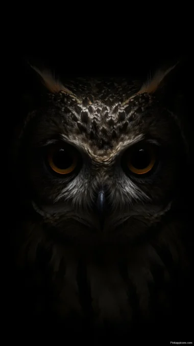 Mystical Glowing-Eyed Owl Wallpaper