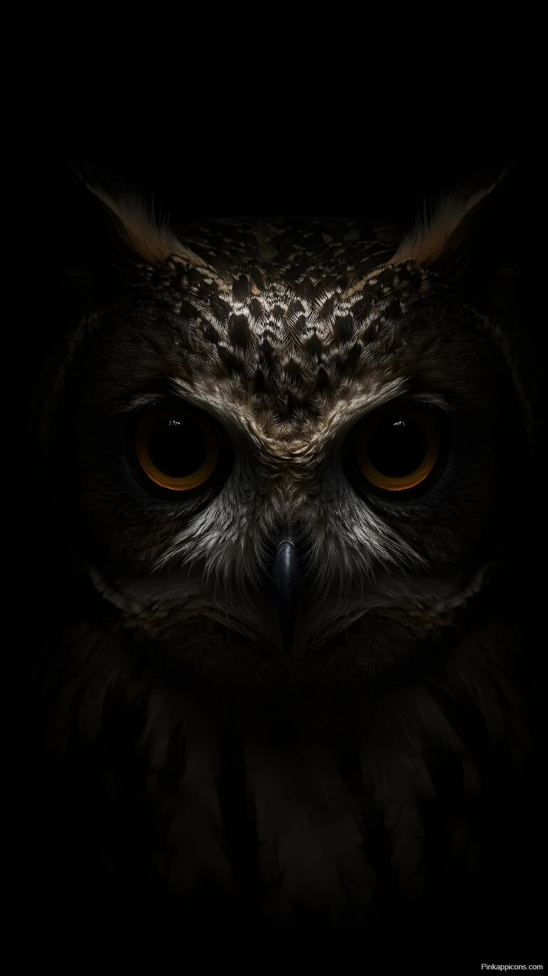 Mystical Glowing-Eyed Owl Wallpaper