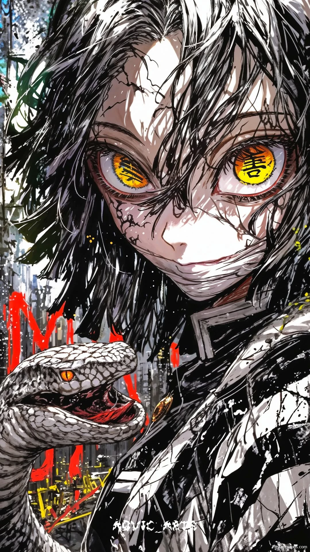 Obanai Iguro Snake Wallpaper Demon Slayer Intense Gaze Obanai Iguro Snake Wallpaper Demon Slayer Intense Gaze