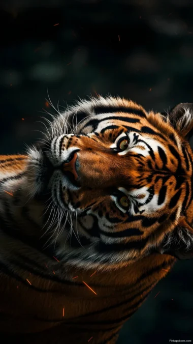Powerful Tiger Face Wallpaper Intense Wild Gaze