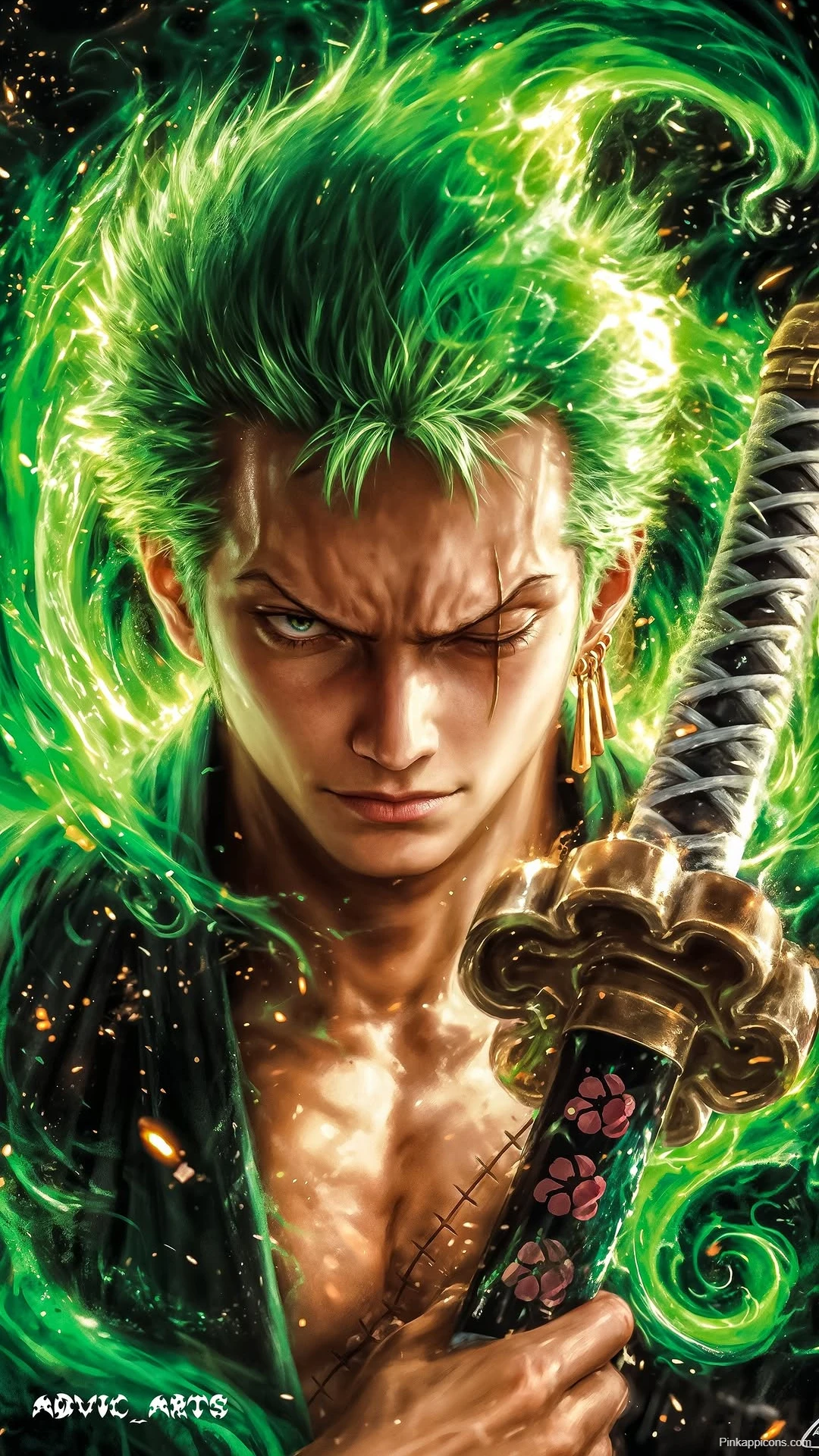 Roronoa Zoro Close Up Wallpaper Intense One Piece Swordsman Roronoa Zoro Close Up Wallpaper Intense One Piece Swordsman