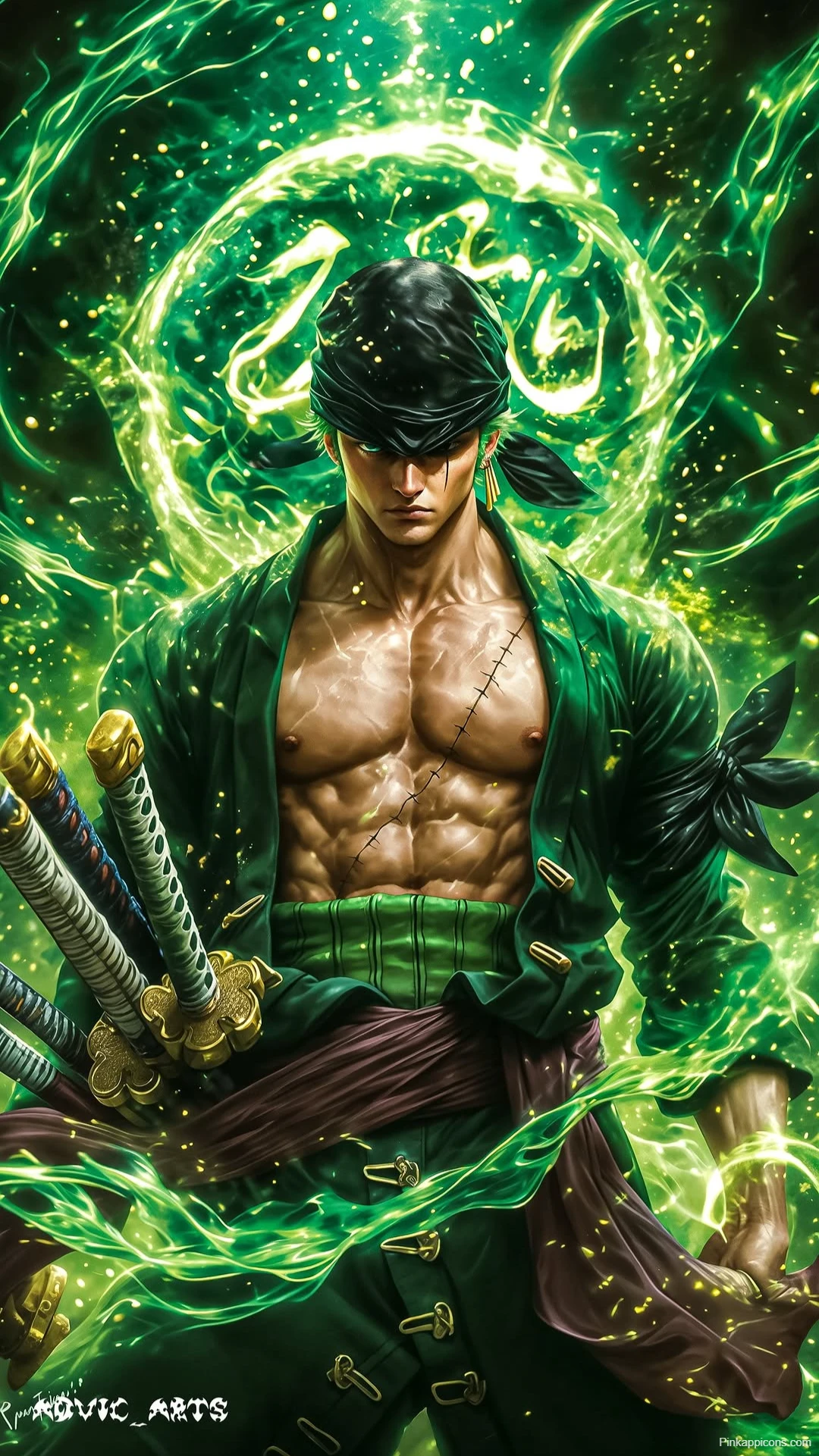 Roronoa Zoro Green Aura Wallpaper One Piece Swordsman Roronoa Zoro Green Aura Wallpaper One Piece Swordsman