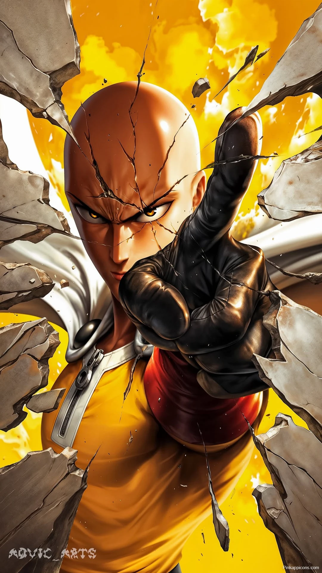 Saitama Punch Wallpaper One Punch Man Breaking Through Saitama Punch Wallpaper One-Punch Man Breaking Through