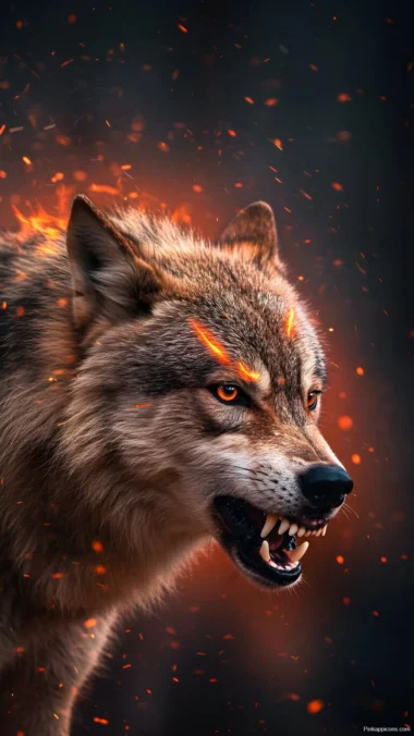 Snarling Wolf Wallpaper Angry Wild Animal