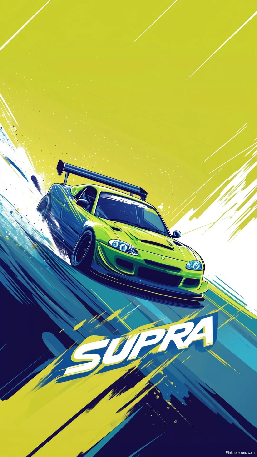 Toyota Supra Art Wallpaper Vibrant Car Illustration