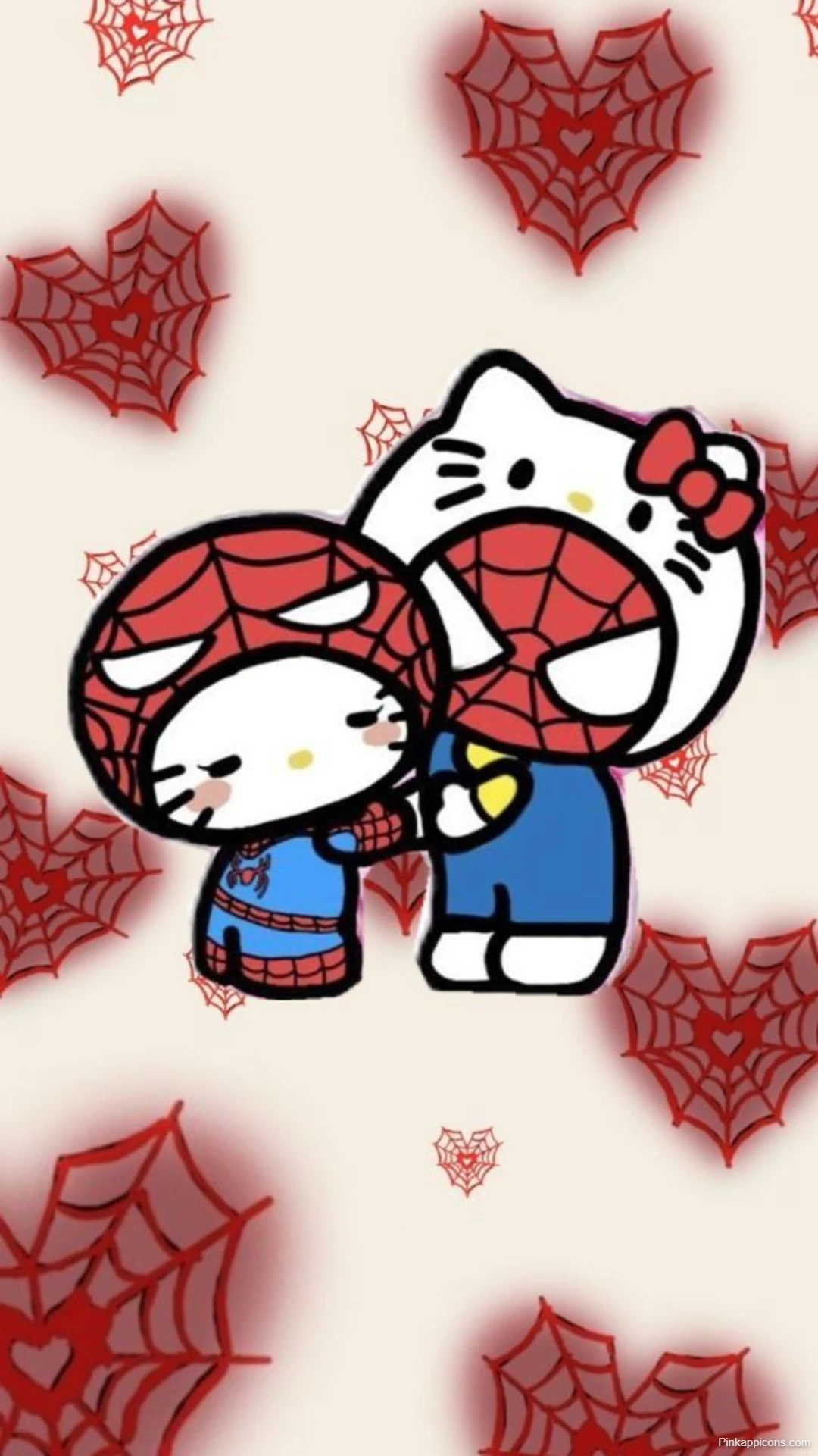 Wallpaper Hello Kitty and Spiderman Together