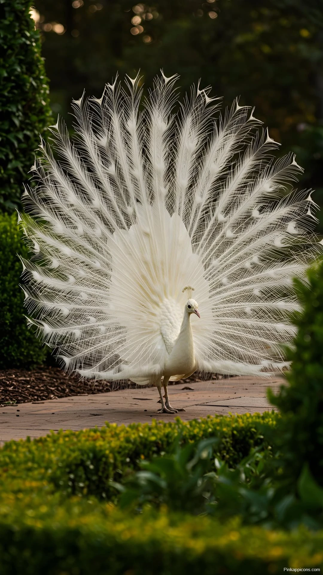 White Peacock Displaying Feathers Wallpaper Stunning Show