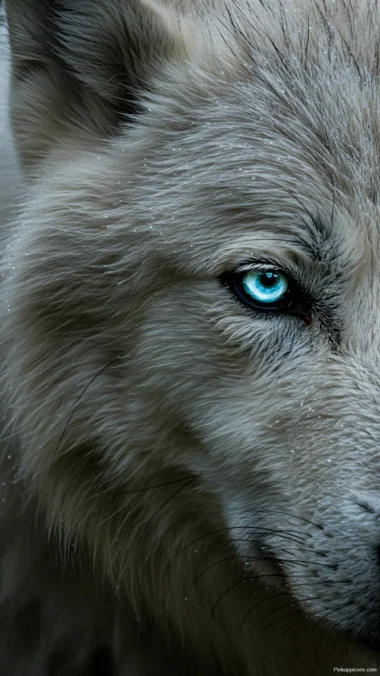 White Wolf Eye Wallpaper Piercing Blue Look