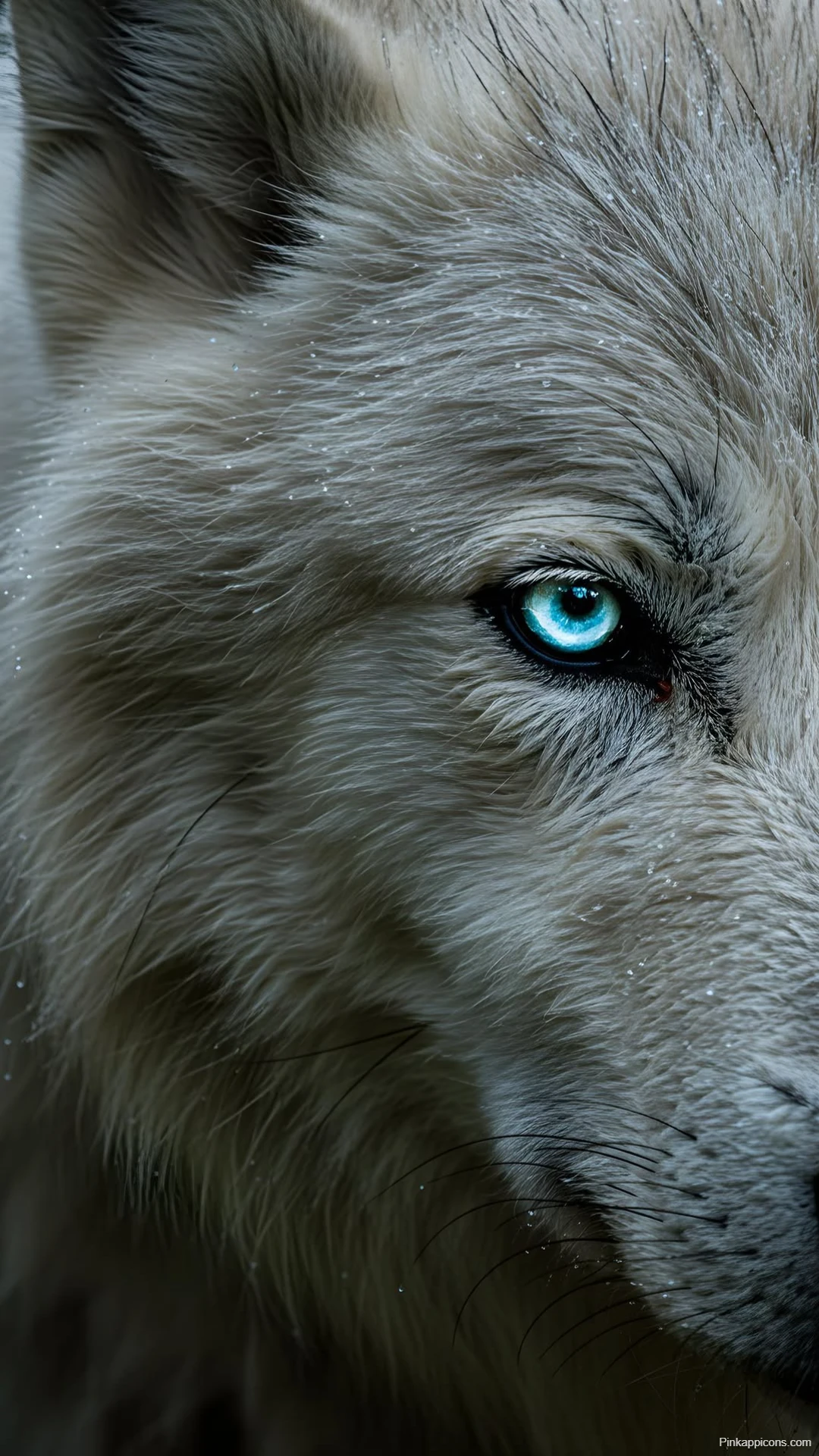 White Wolf Eye Wallpaper Piercing Blue Look