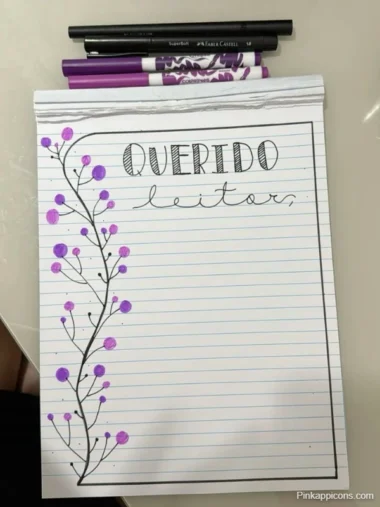 DIY lettering design featuring a decorative border for a project front page aesthetic.