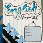 Front page design of an English project file featuring a creative layout and title prominently displayed.