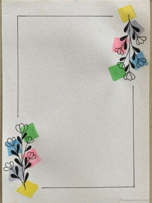 Note card featuring a floral design, serving as the front page for the "Project Simple" presentation.