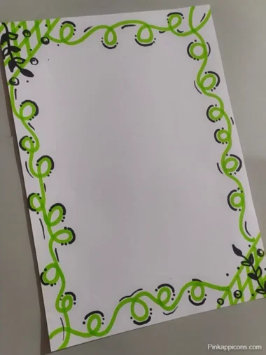 Front page design for project work featuring a green and black patterned paper.