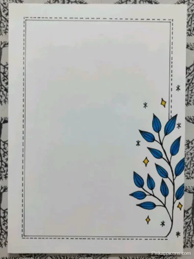 A simple notepad featuring a front page design with blue leaves and stars.