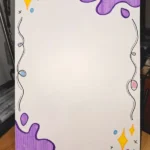 A white paper featuring a simple border design in purple and yellow, intended for a project front page.